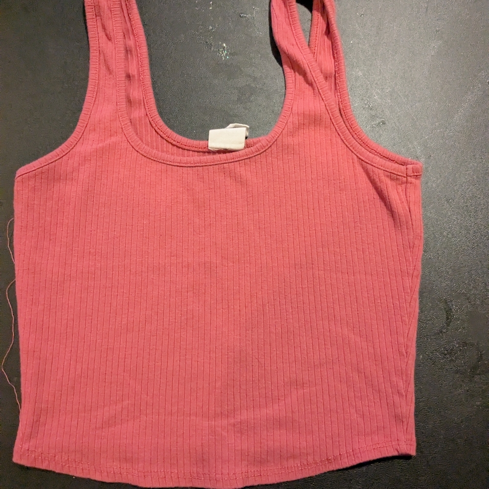 Women's Pink Ribbed Tank Top
